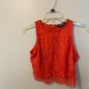 Orange crop top